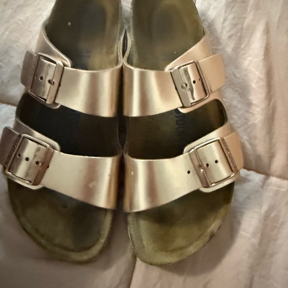 Birkenstock Rose Gold Metallic Sandals